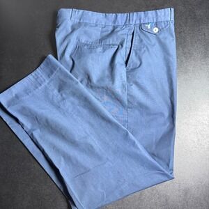 Flying Scotsman Trousers Mens 36x31 Blue Solid Vintage Mallard Duck Chinos